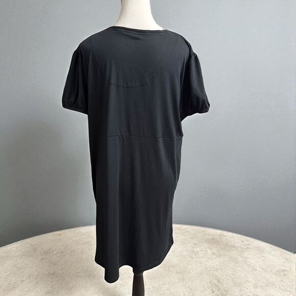 New With Tags MUK LUKS Cloud Knit Short Sleeve Empire Lounge Dress Black, Large - Picture 4 of 12